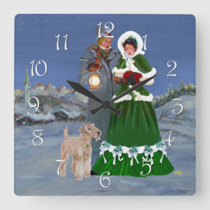 Cristmas Carols Square Wall Clock