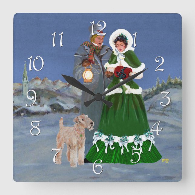 Cristmas Carols Square Wall Clock (Front)