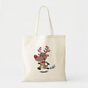 Cristmas Reindeer running choose background colo Tote Bag