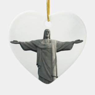 Cristo redentor Christ the redeemer with copy spac Ceramic Tree Decoration