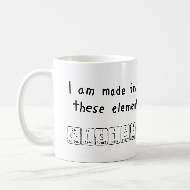 Cristobal periodic table name mug (Left)