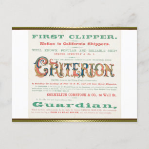 Criterion Clipper Sailing  Postcard