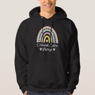 Critical Care Nurse Boho Rainbow Nursing Student Hoodie