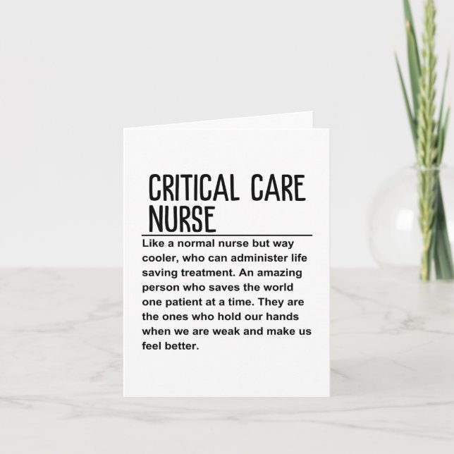 Critical care nurse card (Front)