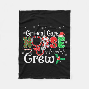 Critical Care Nurse Crew Stethoscope Santa Hat Chr Fleece Blanket