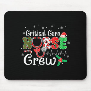 Critical Care Nurse Crew Stethoscope Santa Hat Chr Mouse Pad