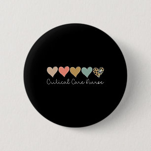 Critical Care Nurse Leopard Heart, Valentine's Day 6 Cm Round Badge