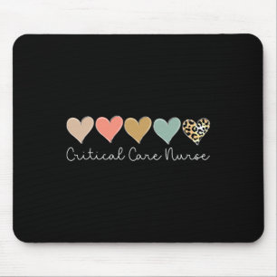 Critical Care Nurse Leopard Heart, Valentine's Day Mouse Pad
