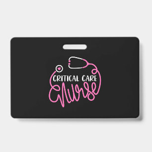 Critical Care Nurse Logo RN Critical Care Nursing ID Badge