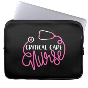 Critical Care Nurse Logo RN Critical Care Nursing Laptop Sleeve