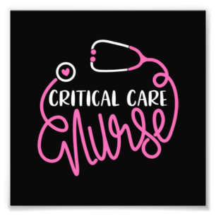 Critical Care Nurse Logo RN Critical Care Nursing Photo Print