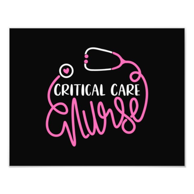 Critical Care Nurse Logo RN Critical Care Nursing Photo Print (Front)