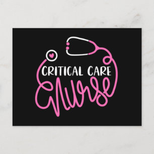 Critical Care Nurse Logo RN Critical Care Nursing Postcard