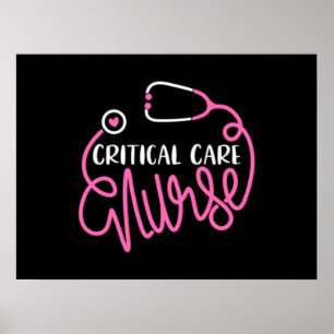 Critical Care Nurse Logo RN Critical Care Nursing Poster