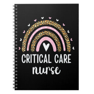 Critical Care Nurse Nursing Rainbows Intensive Car Notebook