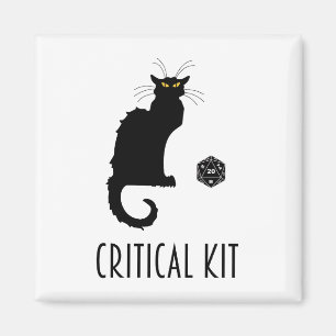 Critical Kit Funny Cat D20 RPG Tabletop Gaming Magnet
