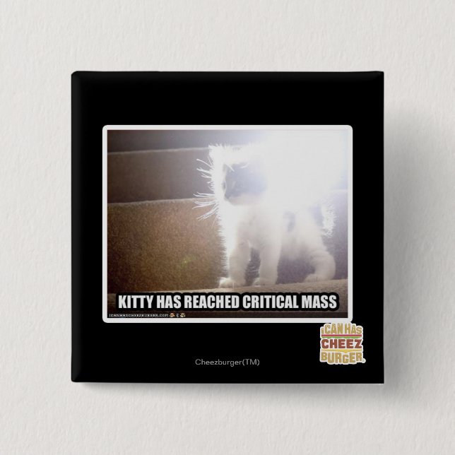 Critical Mass Kitty 15 Cm Square Badge (Front)