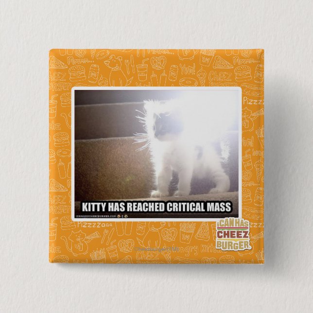 Critical Mass Kitty 15 Cm Square Badge (Front)