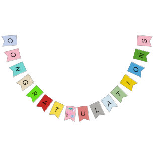 Critters and Butterflies Baby Shower Congrats Bunting