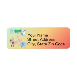 Critters and Butterflies Baby Shower Label Return Address Label