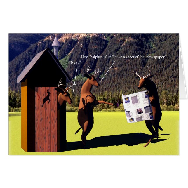 Critters - Deer, Dear John - Outhouse (Front Horizontal)