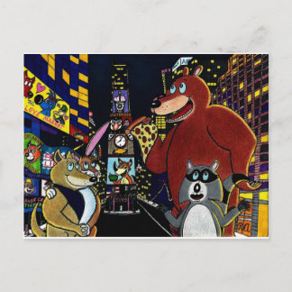Critters in Times Square Postcard