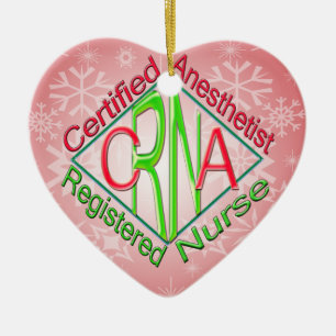 CRNA ACR RG Certified Registered Nurse Ceramic Tree Decoration