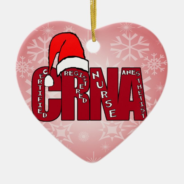 CRNA Certified Registered Nurse Anaesthetist SANTA Ceramic Ornament (Front)