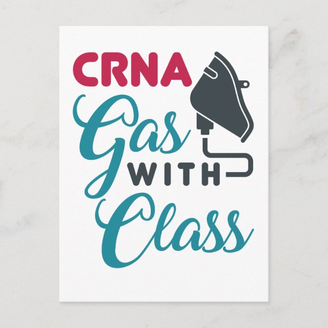 CRNA Gas with Class Funny Appreciation Postcard (Front)