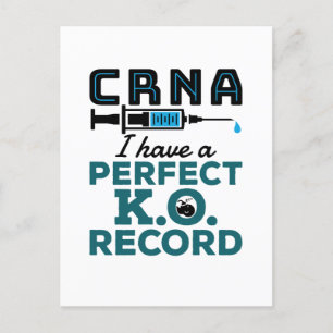 CRNA I Have A Perfect K.O. Record Postcard
