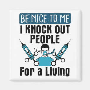 CRNA Knock Out People Nurse Anaesthetist Magnet