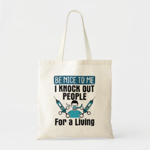 CRNA Knock Out People Nurse Anaesthetist Tote Bag
