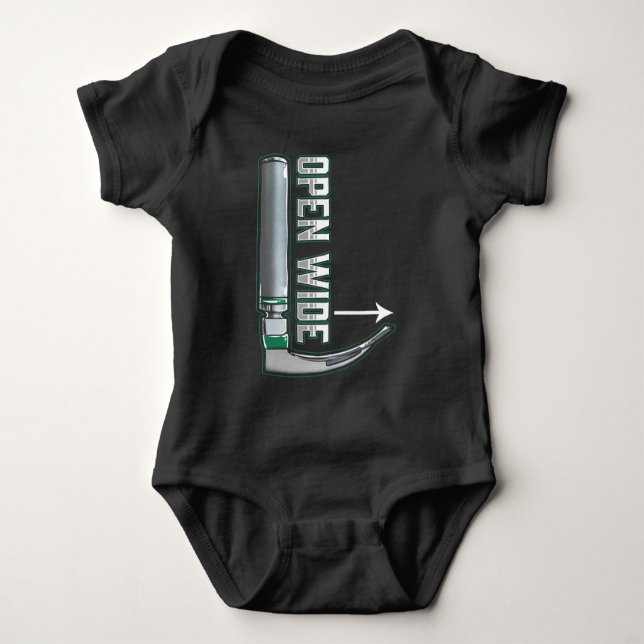CRNA laryngoscope Anesthesiologist Intubation Baby Bodysuit (Front)