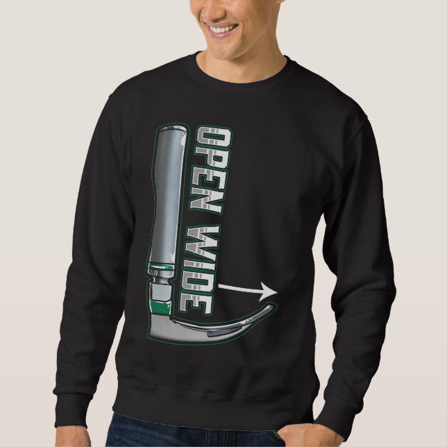 CRNA laryngoscope Anesthesiologist Intubation Sweatshirt (Front)