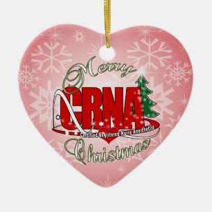 CRNA MERRY CHRISTMAS Nurse Anaesthetist Ceramic Ornament