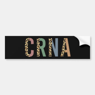 CRNA Nurse Anaesthetist Cheetah leopard print Bumper Sticker