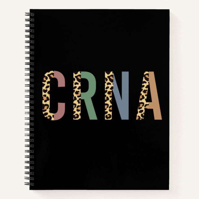 CRNA Nurse Anaesthetist Cheetah leopard print Notebook (Front)