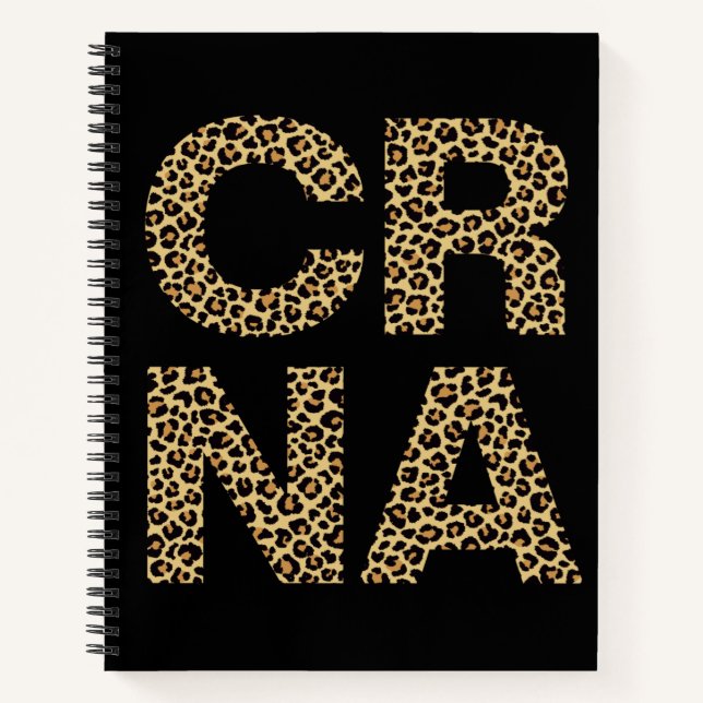 CRNA Nurse Anaesthetist Cheetah leopard print Notebook (Front)