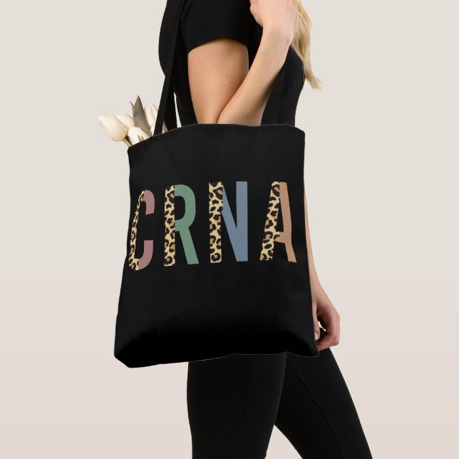 CRNA Nurse Anaesthetist Cheetah leopard print Tote Bag (Close Up)