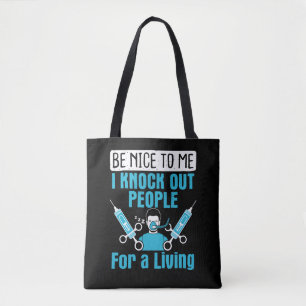 CRNA Nurse Anaesthetist Knock Out People Tote Bag