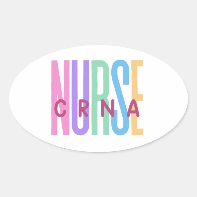 CRNA Nurse Oval Sticker (Front)