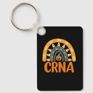 CRNA Nurses Nursing Rainbow Halloween Pumpkin Cost Key Ring