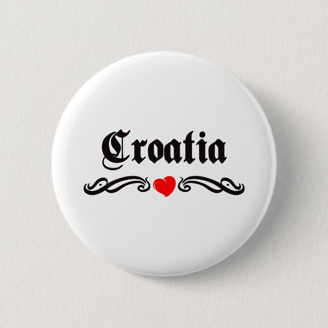 Croatia 6 Cm Round Badge (Front)