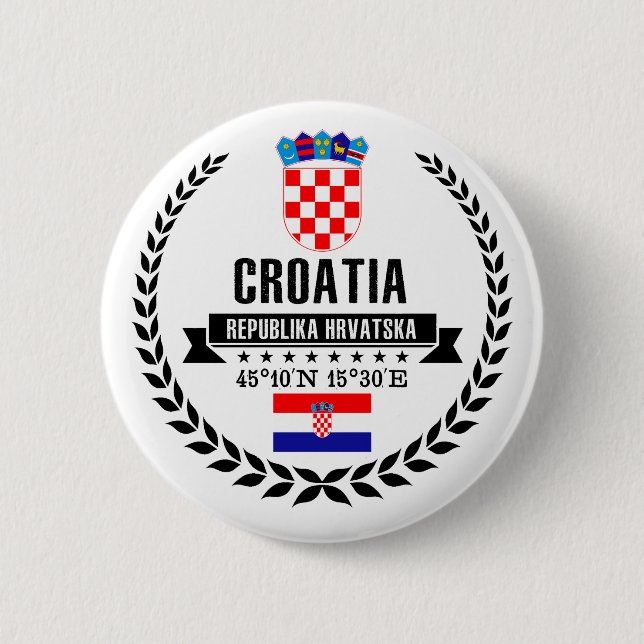 Croatia 6 Cm Round Badge (Front)