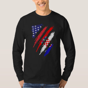 Croatia American Grown Flag USA Patriot Heritage M T-Shirt