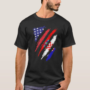 Croatia American Grown Flag USA Patriot Heritage M T-Shirt