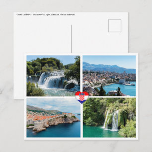 Croatia Beautiful Scenic Landmarks - Europe Postcard