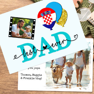 Croatia Best Dad Ever Photo Card, Flag, Father's Card