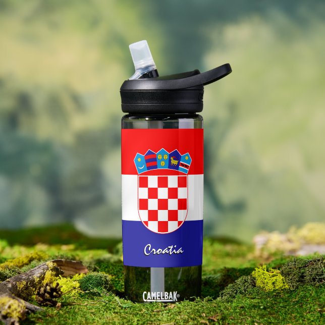 Croatia bottle, patriotic Croatian Flag Water Bottle (Outdoor)