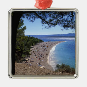 Croatia, Brac Island, Bol, Golden Cape Beach Metal Ornament